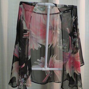 Status by Chenault Women's Floral Sheer Blouse, Size XL